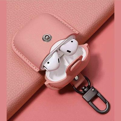 China Wholesale Luxury Custom Logo Portable Travel Leather Case Earphone Case Cover For Apple AirPods 3 Earphones Charging Case for sale