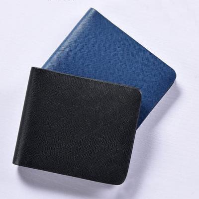 China Hot Sale Waterproof Popular Classic Genuine Saffiano Bifold Wallet Men Custom Leather for sale