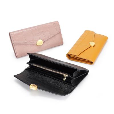 China Waterproof Multifunctional Crocodile Pattern Women's Multifunctional Women's Long Wallet Designer Cell Phone Wallet Ladies Wallet Leather Purse for sale