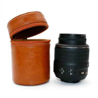 China Vintage Leather Protection Against Bump SLR Accessories Camera Lens Storage Bag for sale