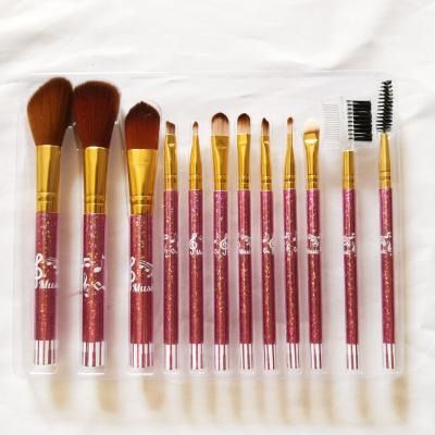 China Angular blush free shipping 12pcs high quality private label makeup blush brush set eyeshadow cosmetic brush for sale