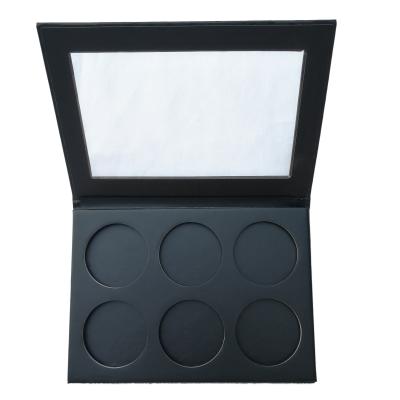 China New Design Clear Window Six Colors Recyclable Branded Makeup Palette Square Empty Eyeshadow Box for sale