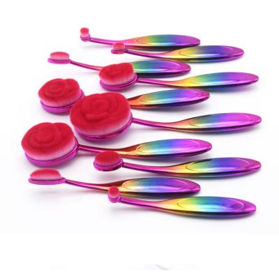 China Angular Blush Synthetic Makeup Brush 10pcs Hair Art Cosmetics Makeup Brushes Pro Private Label for sale