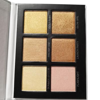 China Vegan Highlight Seller No Animal Cruelty Free 6 Colors Accent Palette With 34*34mm Pan for sale