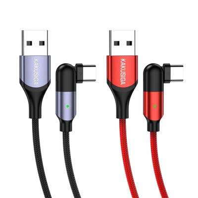 China 180 Type C Degree Rotation KAKUSIGA USB Fast Charging Cable 3A Kabel 180 Degree Rotation Nylon USB Cable for sale