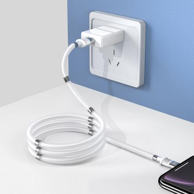 China Durable Magnet Line Braided Magnetic Line 3.2a Durable Zinc Micro Fast Charging Type 8pin USB C Data KAKU Braid Cable For iPhone Samsung Xiaomi for sale