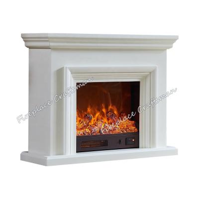 China Modern Design Chimeneas Decor MDF Electric Indoor Fireplace Mantel Instant Remote Control Wooden Surround Stove Heater for sale