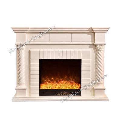 China Item 336B Remote Control Environmental Friendly Artificial Flame Antique Electric Heating Modern Fireplace With Mantel for sale