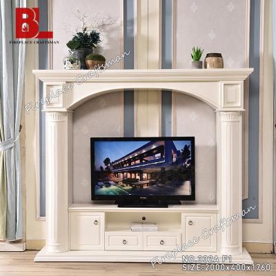 China Unique Elegant Antique Design TV Stand Decoration Modern Classic Fireplace TV Stand Only With Store Room for sale