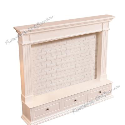 China High Quality TV Stand Control Modern Classical European Elegant Solid Wood Decoration Fireplace TV Stand 348 Series for sale