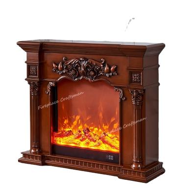 China Remote Control Luxury Fireplace Corner Flame Led Fireplaces Heater With Brown Mantel 318 F2 for sale