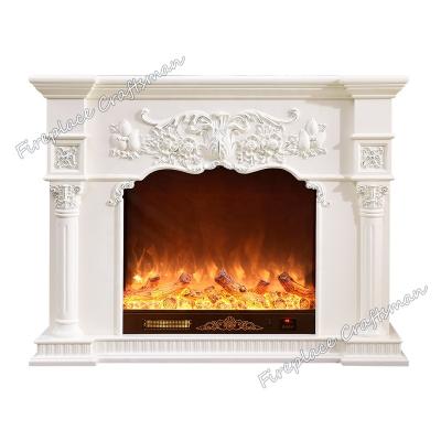 China Remote Control Fireplace Black Wooden Indoor Fireplaces Screen Item 318B Indoor Burning for sale