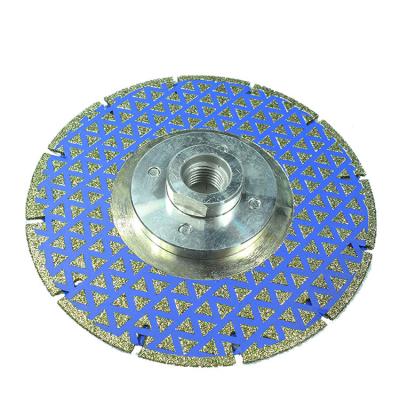 China . High speed straight edge 115mm 4.5in smooth electropl cutting and grinding saw blade cutting and grind diamond disc star for stone/ceramic/glass/stainless steel for sale