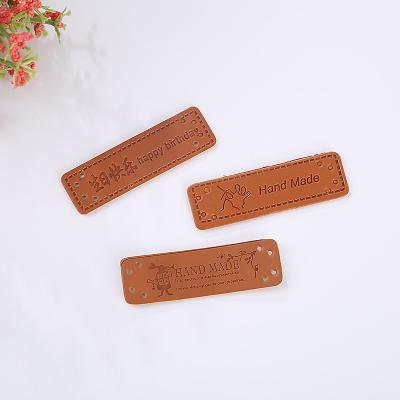 China Sustainable Custom knitting tags personalized faux leather labels knitted handmade custom knitting tags leather label tags for sale