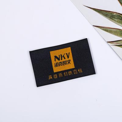 China Sustainable Source factory professional printing water label color self adhesive Garment collar customized woven label free design for sale