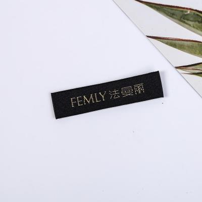 China Sustainable branded woven labels sewn clothing tags clothes label for sale