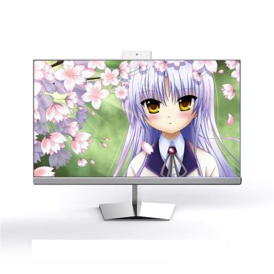 China Build In Camera Narrow Frontier PC Laptop 24 Inch White Color Screen Gaming R5 2600 Frameless Desktops All In One for sale