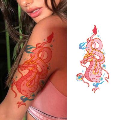 China Handsome Dragon Flower Arm Temporary Tattoo Sticker Herbal Tattoo Sticker For Man Women Water Temporary Full Transfer Hand Tattoo Stickers for sale