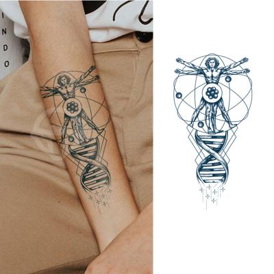 China Temporary Man Will Conquer Nature Herbal Flower Arm Tattoo Sticker For Man Women Water Temporary Full Transfer Hand Tattoo Stickers for sale