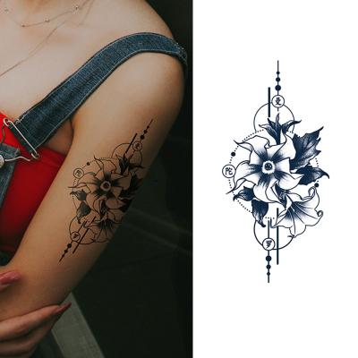 China Wholesale Temporary Realistic Water Transfer Temporary Realistic Water Transfer Tattoo Ink Flower Fashion Flower Datura Hand Tattoo Sticker Military for sale