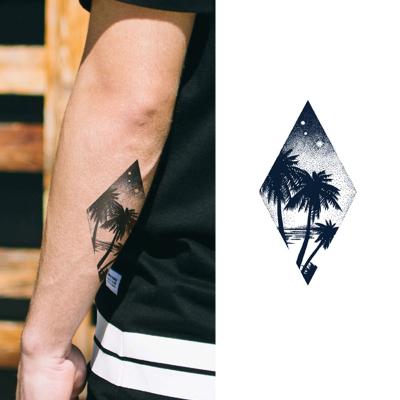 China Temporary Coconut Trees In Abecome Tattoo Sticker High Quality Realistic Tattoo Customize Temporary Henna Tattoo Sticker Wholesale for sale