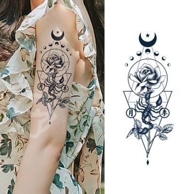 China Beautiful Temporary Deadly Chinese Rose Herbal Tattoo Stickers For Man And Women Body Water Transfer Full Hand Temporary Tattoo Stickers for sale