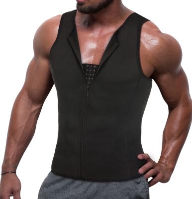 China Hot Adult Men Workout Sauna Zipper Waist Trainer Vest Body Shapewear UK Body Slimming Shirt Jumpsuit Mens Underwear for sale