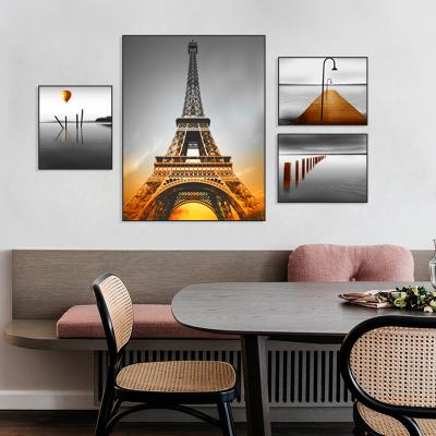 China Customized Wholesale Modern Five-piece Canvas Art Individual Building Poster Decoration Combination Painting Kit for sale