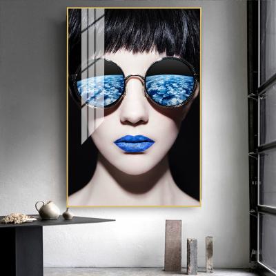 China European crystal porcelain fashion home decoration high resolution printing high quality painting and American girl design for sale