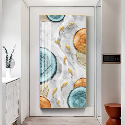 China Modern High Resolution Printing Custom Design Fish Porcelain High Definition Crystal Painting , Hallway Wall Home Decoration for sale