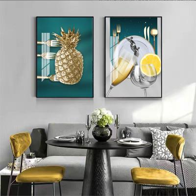 China Modern Minimalist Acrylic Crystal Porcelain Dining Room Printing High Resolution Wall Decorative Painting for sale