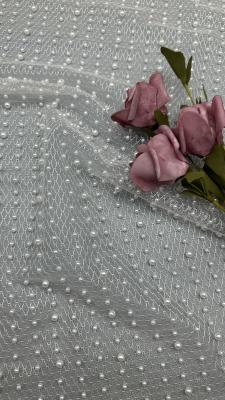 China Beaded Embroidery Fabric Embroiderey Fabric Durable and Elegant Luxary Beaded Embroidery Fabric Wedding Party Occasions Hight Quality Beaded Embroidery Fabric for sale