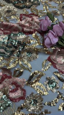 China Tecido de bordados de lenços de folha de lenço durável e elegante Tecido colorido de lenço de luxo bordado de renda Tecido de casamento Festa de casamento Ocasiões Tecido de bordados de alta qualidade à venda