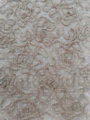 China Khaki Applique Embroidery Fabric for sale