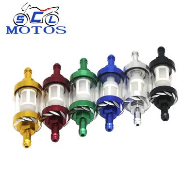 China Universal 8mm CNC Motorcycle Fuel System Fuel Filter For Dirt Bike ATV 100mm for sale