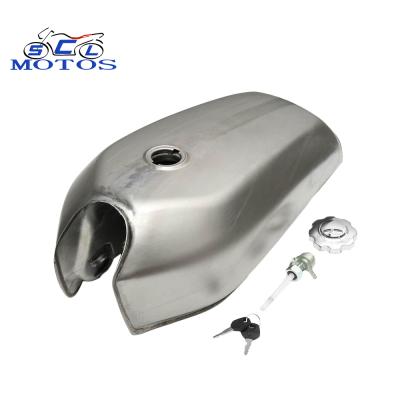 China Bare Iron Cafe Racer Fuel Tank Motorcycle Vintage Steel With Oil Tank Cover CG125 Tank for sale