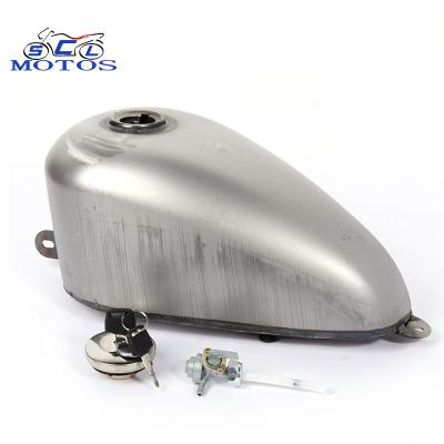 China Bare Iron Motorcycle Cafe Racer Fuel Tank Steel With Oil Tank Cover Retro Sbob Vintage Tank Bobber for sale