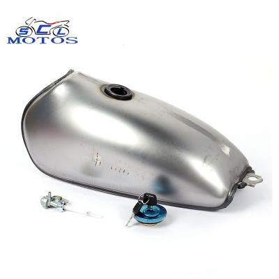 China Universal Bare Iron Vintage 9L Cafe Racer Motorcycle Fuel Tank Steel With Oil Tank Cover TD360 Tank for sale