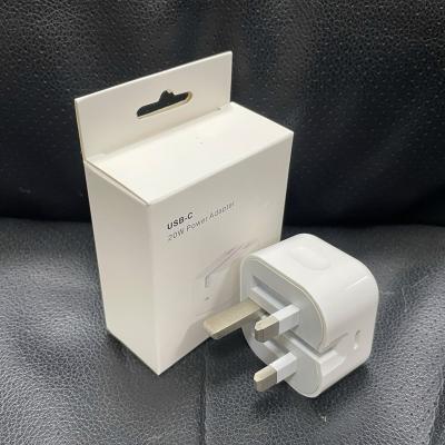 China Hot Selling 2021 UK Plug Cube Palladium 20W Power Adapter Wall Charger USB Type Foldable Mini C Fold Quick Phone Charger UK For iPhone 13 12 11 pro for sale