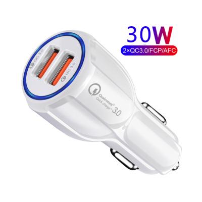 China Cheap Price 30W Dual USB Mobile Phone New Product One QC3.0 Car Charger Adapter For Car Amazon Success for sale