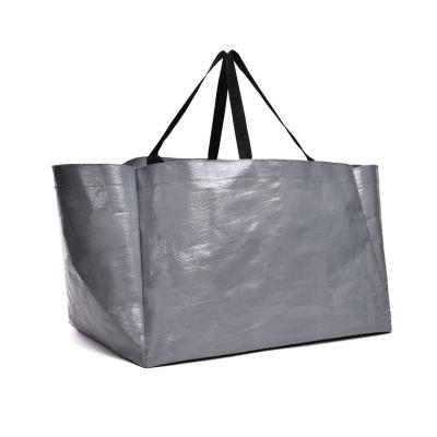 China Entire Store Bag 100% Recyclable Woven by Gray Color Custom Printed Shopping for sale