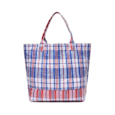 China new design 100%recyclable Rolls Logo Print Splicing Pp Woven Shopping Bag for sale