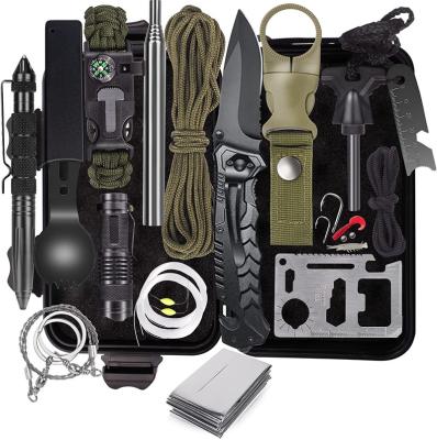 China Outdoor Camping Hiking Hiking 18 in 1 Emergency Survival Kits and Survival Gear, Christmas Birthday Gift Ideas for Camping Fishing Hunting Hiking Camping Tool for sale