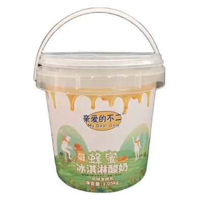 China High quality package in mold printing 1KG plastic bucket with printing for sale