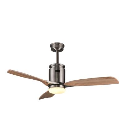 China With Light Modern Indoor Decorative Smart Control Wood Blade Led Ceiling Fan Light for sale