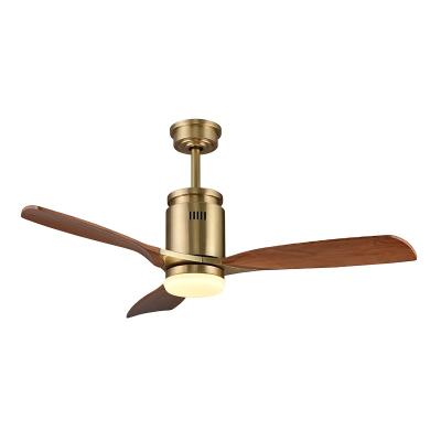 China Copper+Glass Cover+Solid Wood Push Leaves Various Type Concise Design Wooden Leaf Ceiling Fan With Remote Control for sale