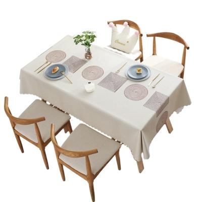 China Nordic Style PVC Tablecloth Tea Table Mat Waterproof And Anti Scalding Household Thickened Tablecloth To Wash Free And Oil Proof for sale