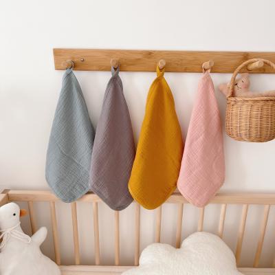 China Four Layer Cotton Gauze Disposable Square Towel Children Small Portable Towel Outdoor Soft Without Damaging The Skin 30*30cm for sale