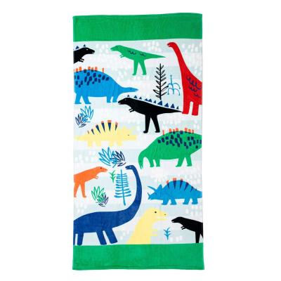 China Style Children's Safe Thickened Active Printing Cashmere Cut Large Adult Children Cotton Cartoon Beach Swimming Bath Towel for sale