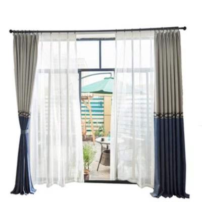 China Wholesale New Custom Made Thickened Insulated Splice Shading Curtain Living Room Bedroom Solid Color Jacquard Curtain Fabric for sale